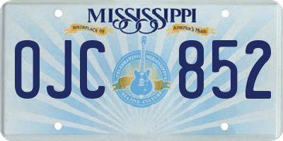 MS license plate OJC852