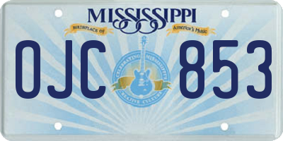 MS license plate OJC853