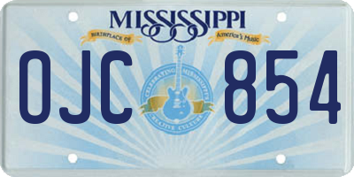 MS license plate OJC854