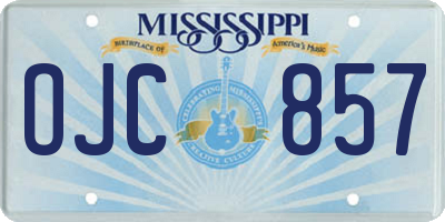 MS license plate OJC857