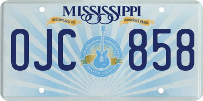MS license plate OJC858