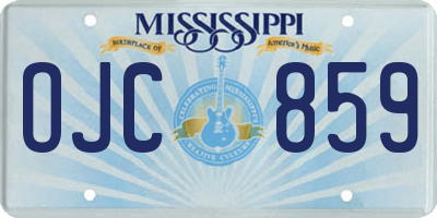 MS license plate OJC859