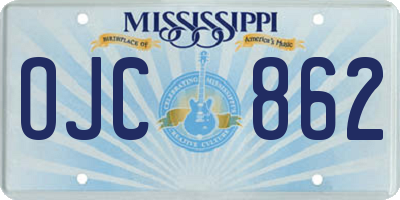 MS license plate OJC862