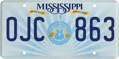 MS license plate OJC863