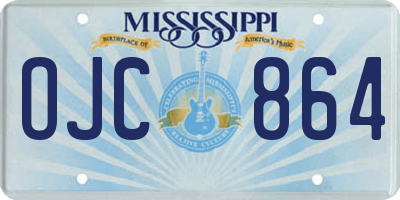 MS license plate OJC864
