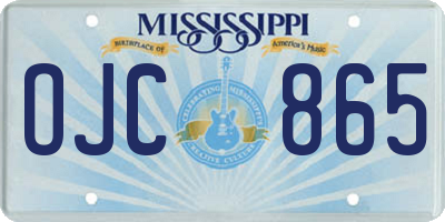 MS license plate OJC865