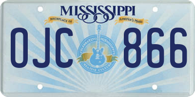 MS license plate OJC866