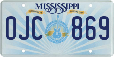 MS license plate OJC869