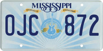 MS license plate OJC872