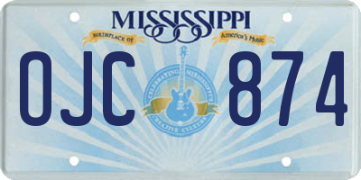 MS license plate OJC874