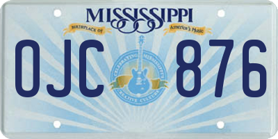 MS license plate OJC876