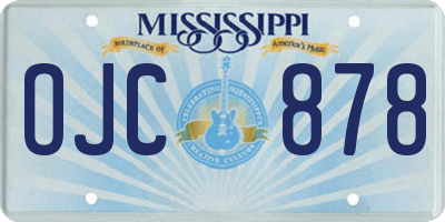 MS license plate OJC878