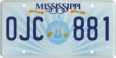 MS license plate OJC881