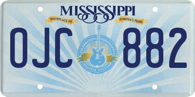 MS license plate OJC882