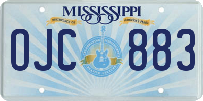 MS license plate OJC883