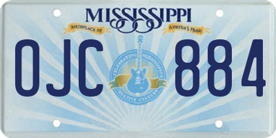 MS license plate OJC884