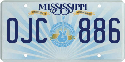 MS license plate OJC886