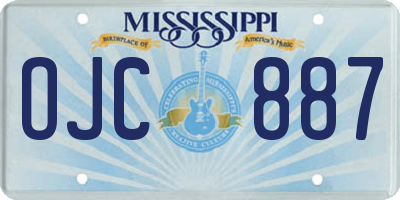 MS license plate OJC887