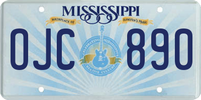 MS license plate OJC890