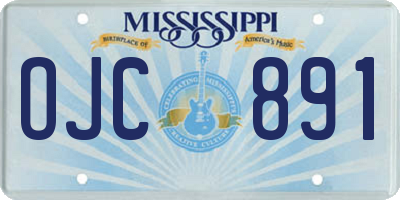 MS license plate OJC891