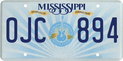 MS license plate OJC894