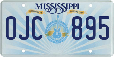 MS license plate OJC895