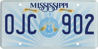 MS license plate OJC902