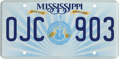 MS license plate OJC903