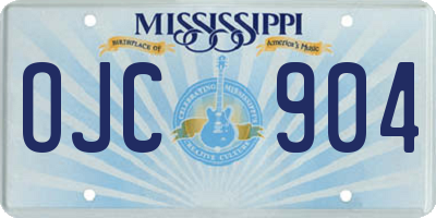 MS license plate OJC904