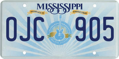 MS license plate OJC905