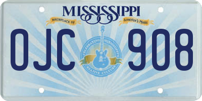 MS license plate OJC908