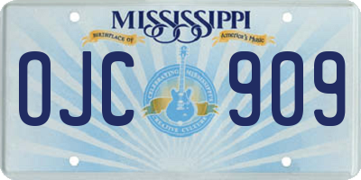 MS license plate OJC909