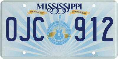 MS license plate OJC912