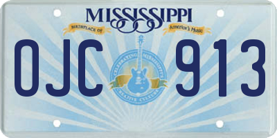 MS license plate OJC913