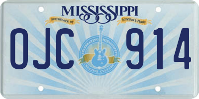 MS license plate OJC914