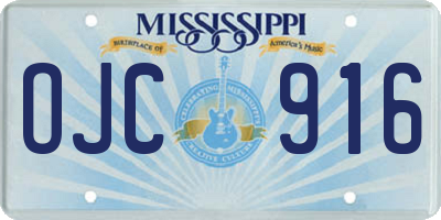 MS license plate OJC916