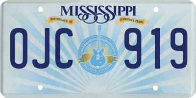MS license plate OJC919