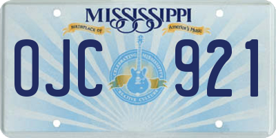 MS license plate OJC921