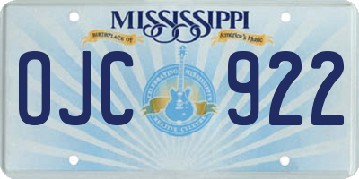 MS license plate OJC922