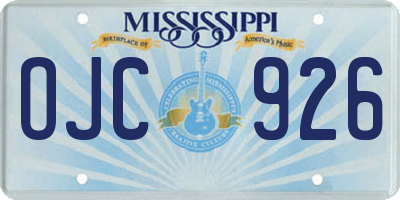 MS license plate OJC926