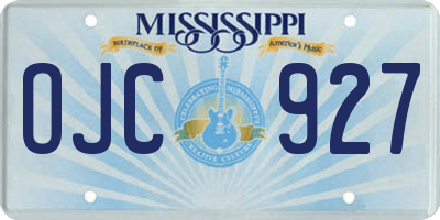 MS license plate OJC927