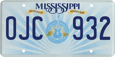 MS license plate OJC932