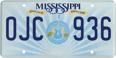 MS license plate OJC936