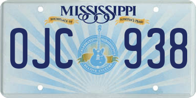 MS license plate OJC938