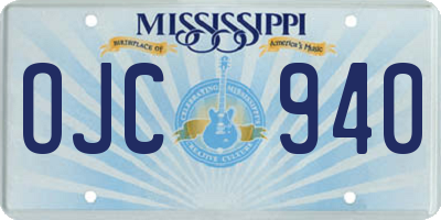 MS license plate OJC940