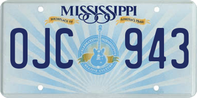 MS license plate OJC943