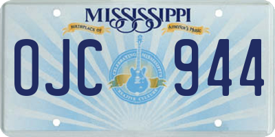 MS license plate OJC944
