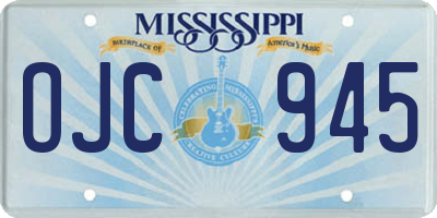 MS license plate OJC945