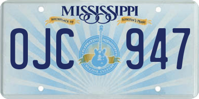 MS license plate OJC947