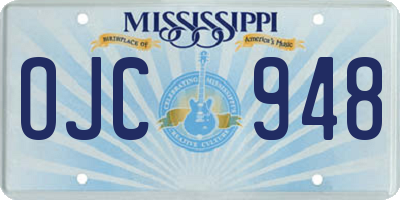 MS license plate OJC948